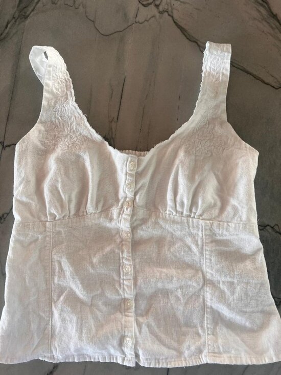 Hollister Tops - Hollister White Linen Top Size medium